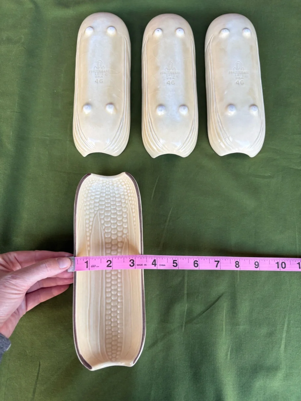 Pfaltzgraff Corn on the Cob Dishes Set of 4 USA Vintage Ceramic